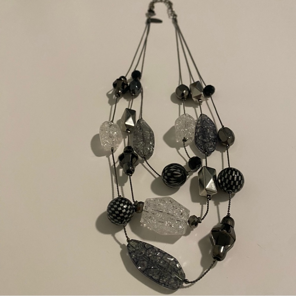 NY&Company Black and Silver Beaded Necklace